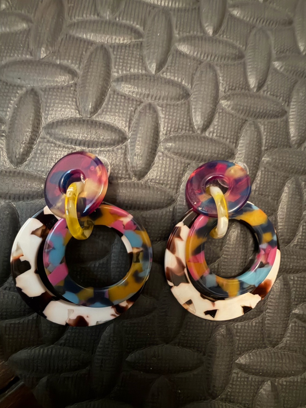 Authentic Leli Sadoughi earrings multi colored large light weight like new